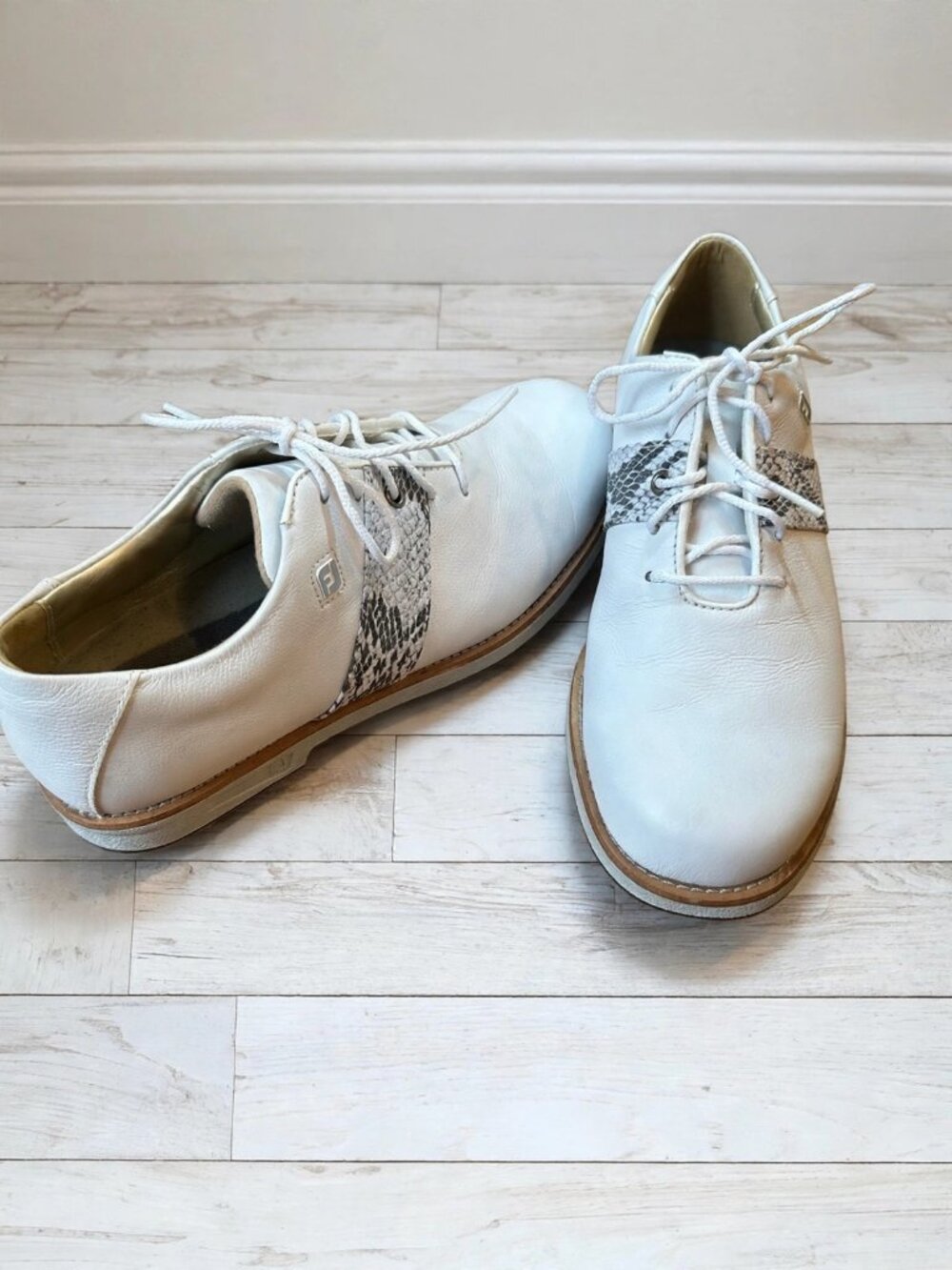 FootJoy DryJoys Premiere Series Golf Shoes White Crocodile Women's 7 M